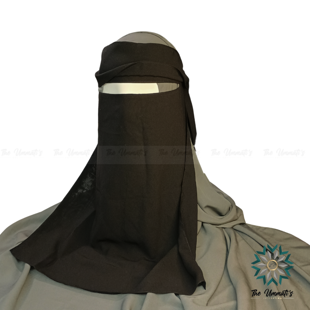 Flap Single Layer Niqab - Black