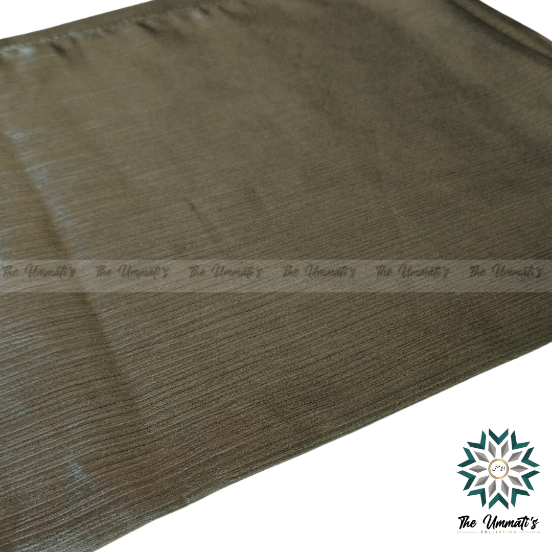 Textured Satin Hijab - Olive