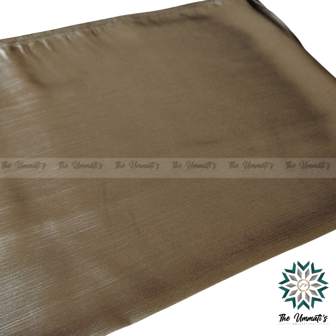 Textured Satin Hijab - Khaki