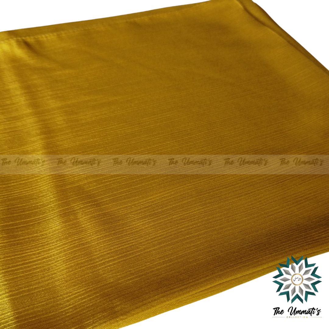 Textured Satin Hijab - Mustard
