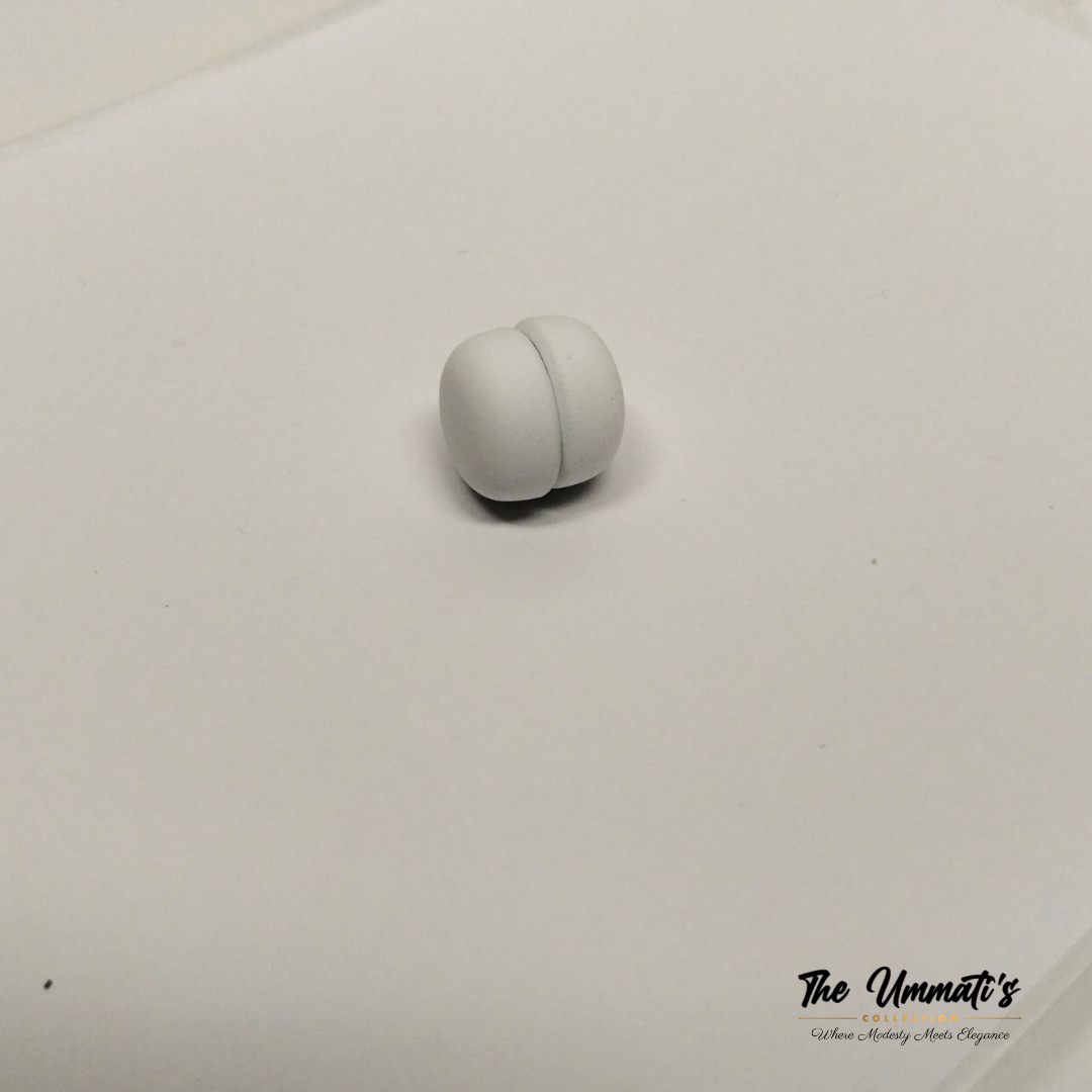 No-Snag Hijab Magnet - Matte White