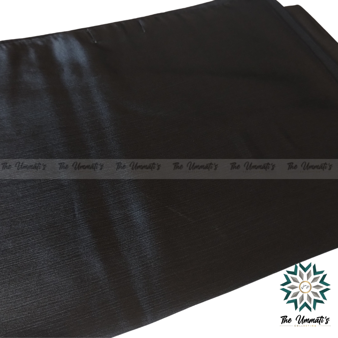Textured Satin Hijab - Black