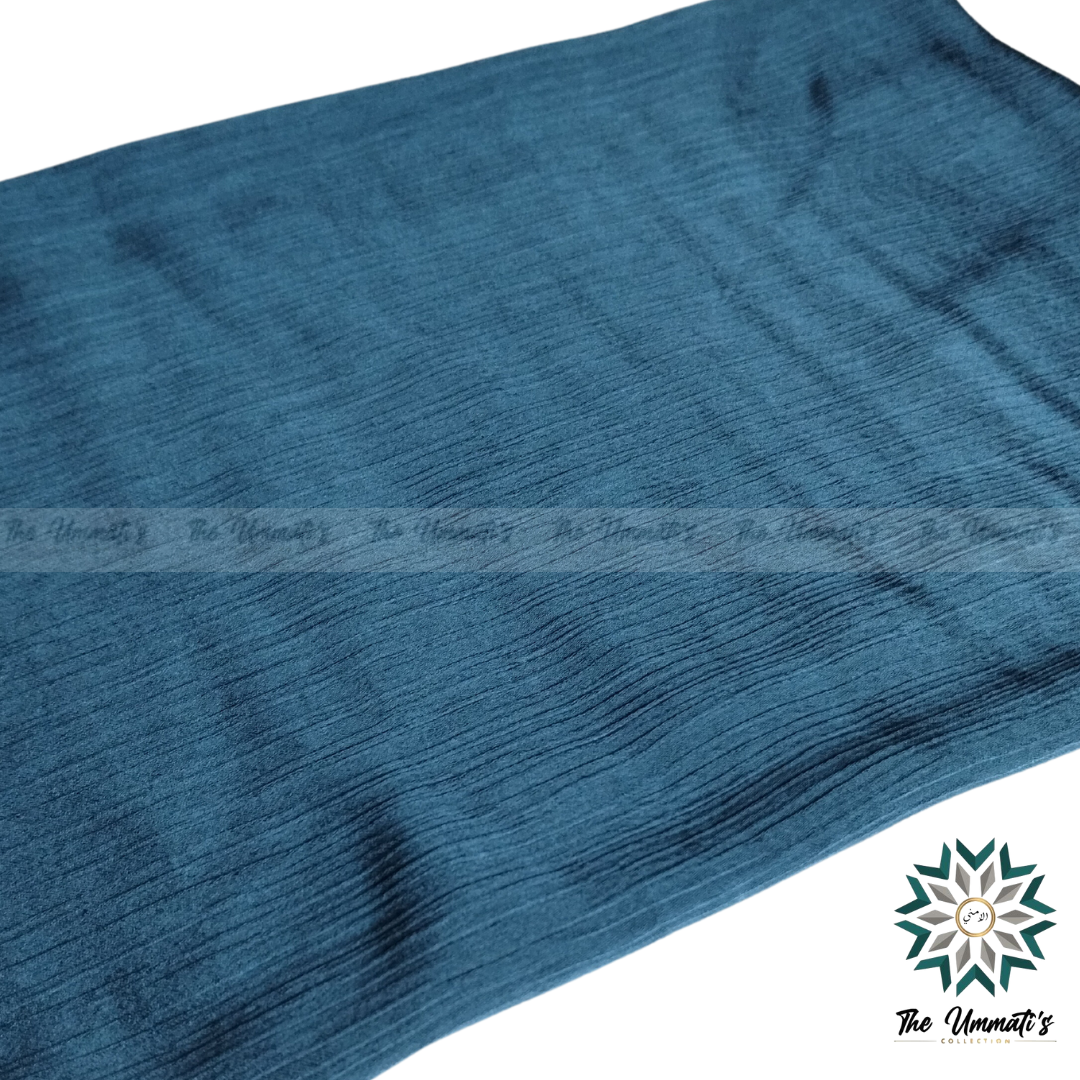 Textured Satin Hijab - Teal