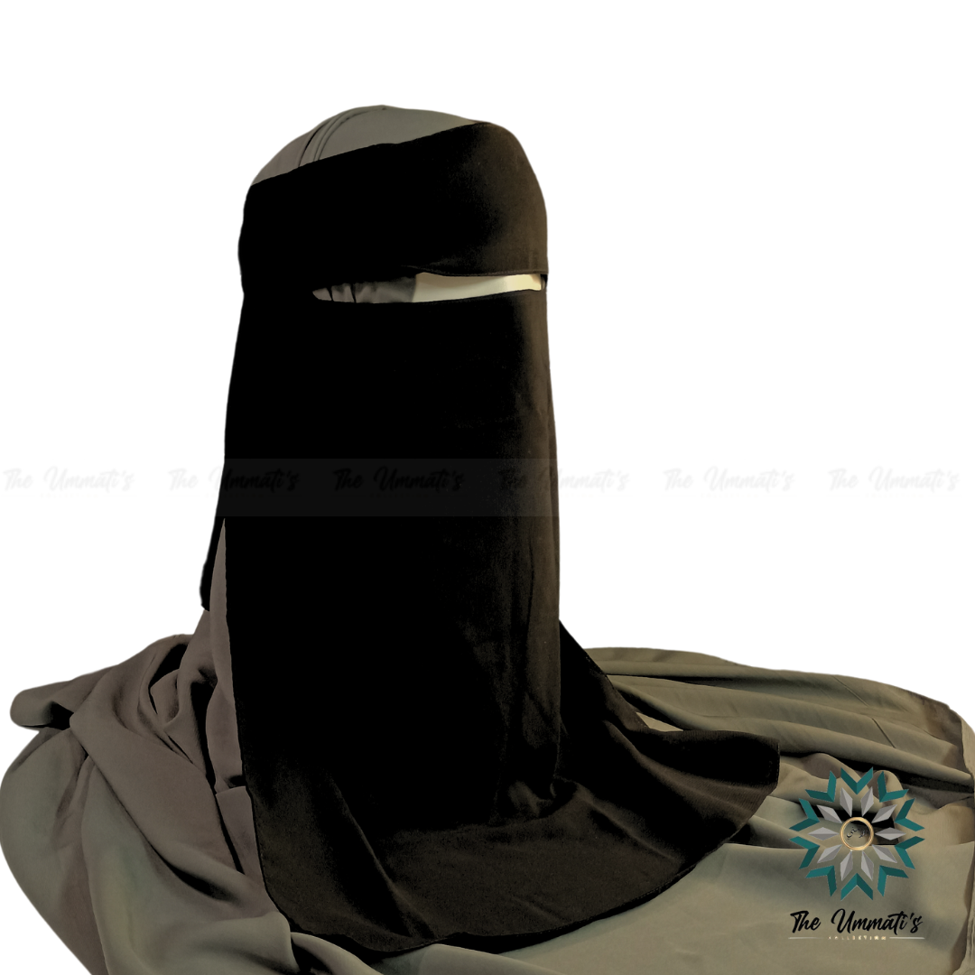 Flap Single Layer Niqab - Black