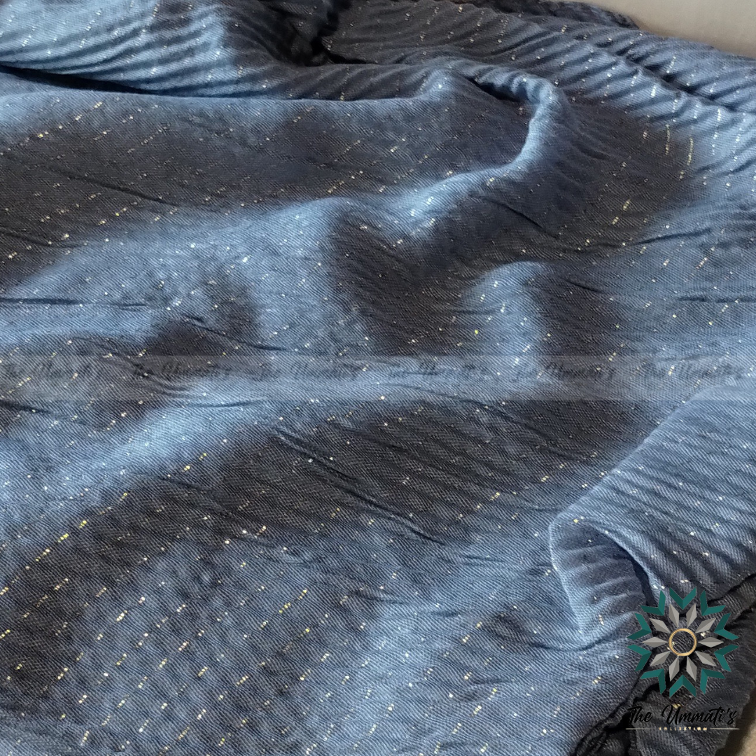 Gold Pinstripe Hijab - Aqua