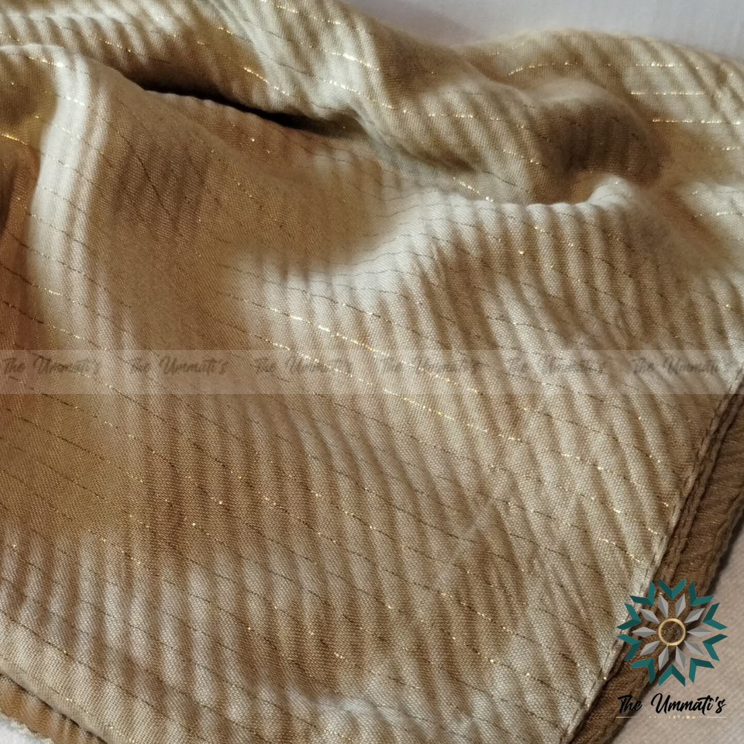 Gold Pinstripe Hijab - Beige