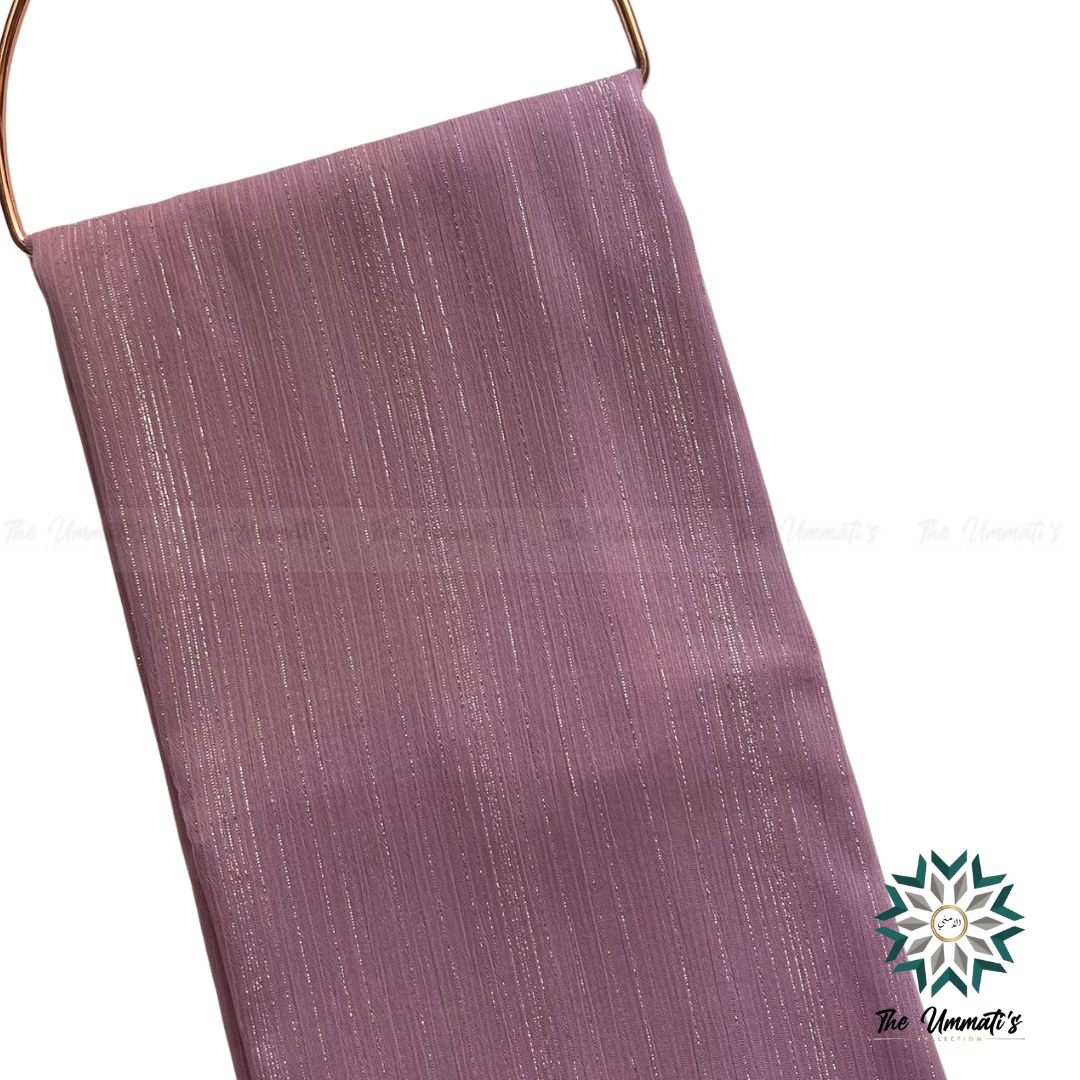 Shimmer Chiffon Hijab - Tea pink