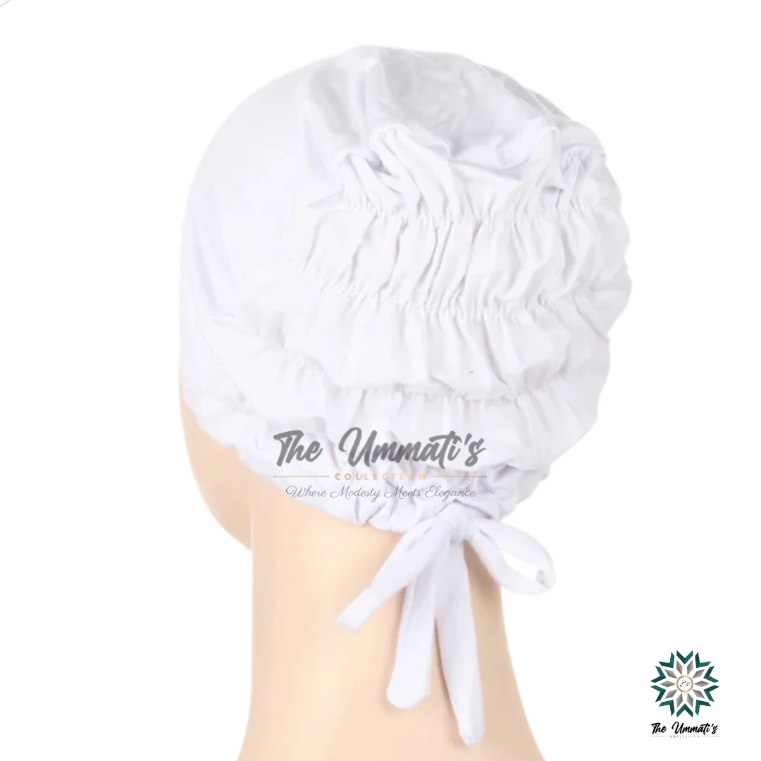 Mesh Tie back Hijab Undercap - White