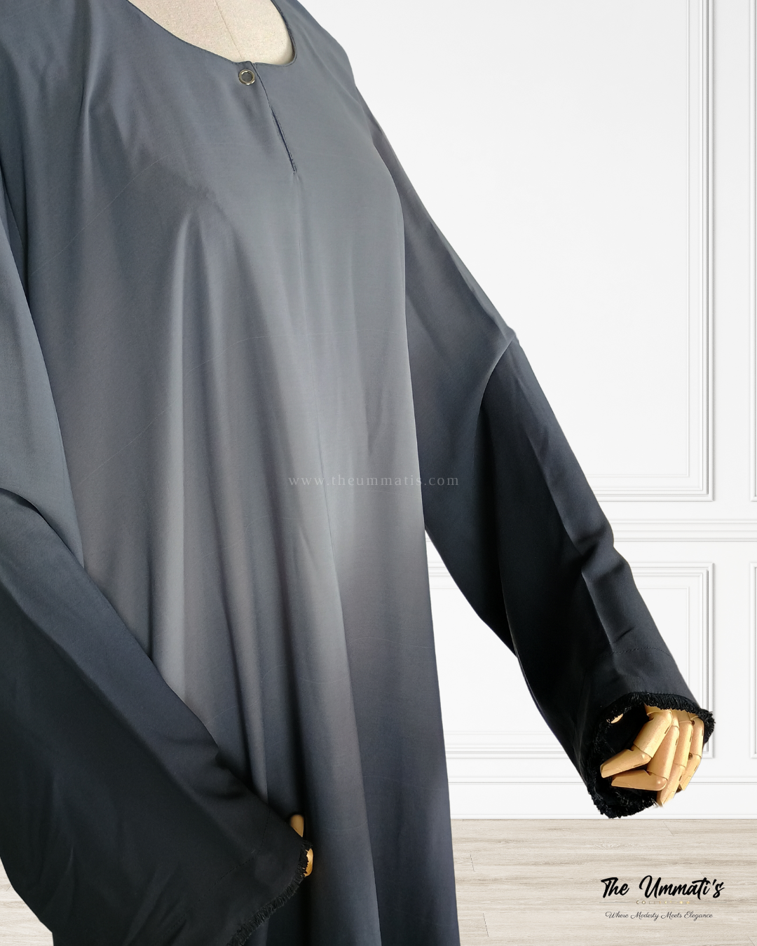 Ombre Abaya - (Charcoal Fade)
