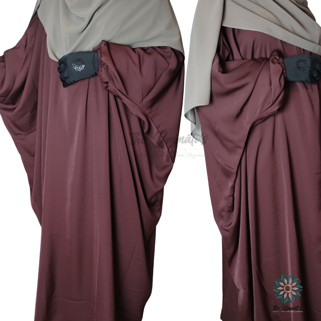 Bisht Abaya - Burgundy