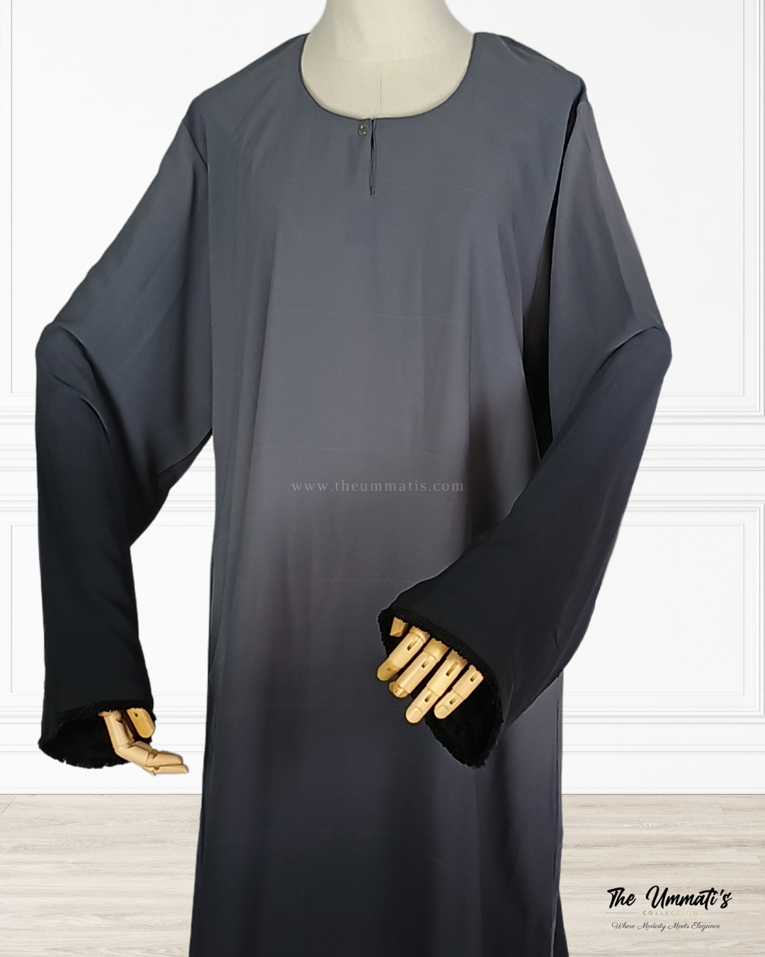 Ombre Abaya - (Charcoal Fade)