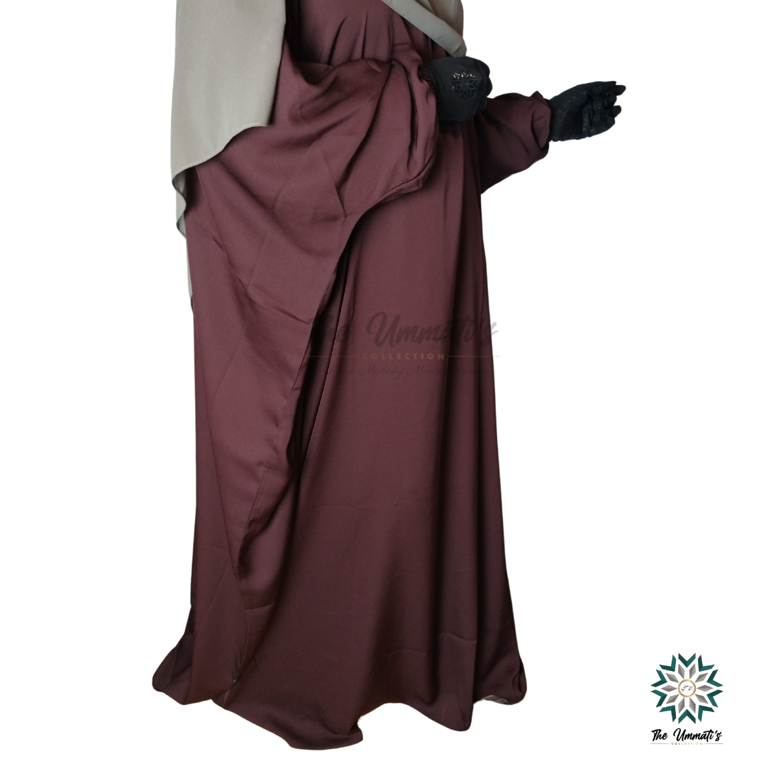 Bisht Abaya - Burgundy