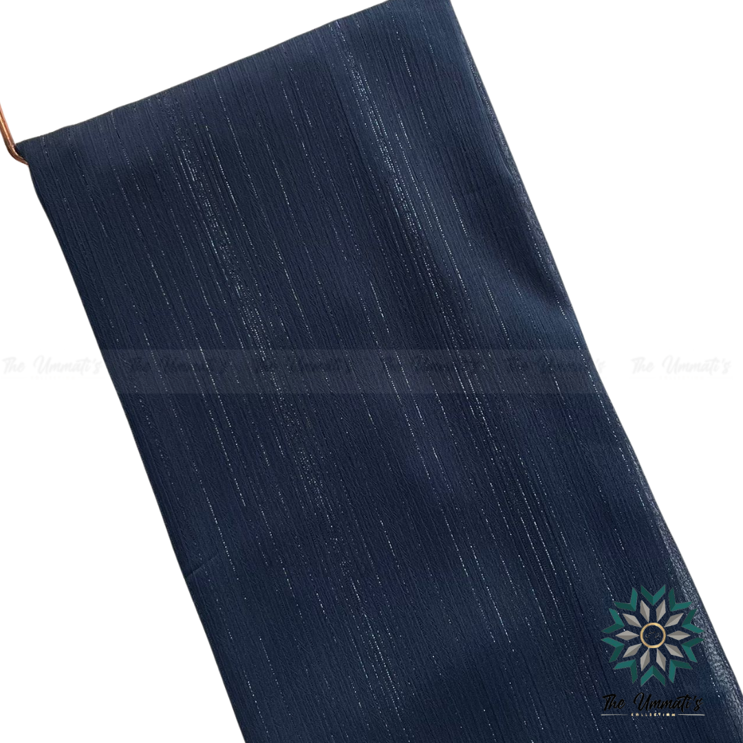 Shimmer Chiffon Hijab - Navy Blue