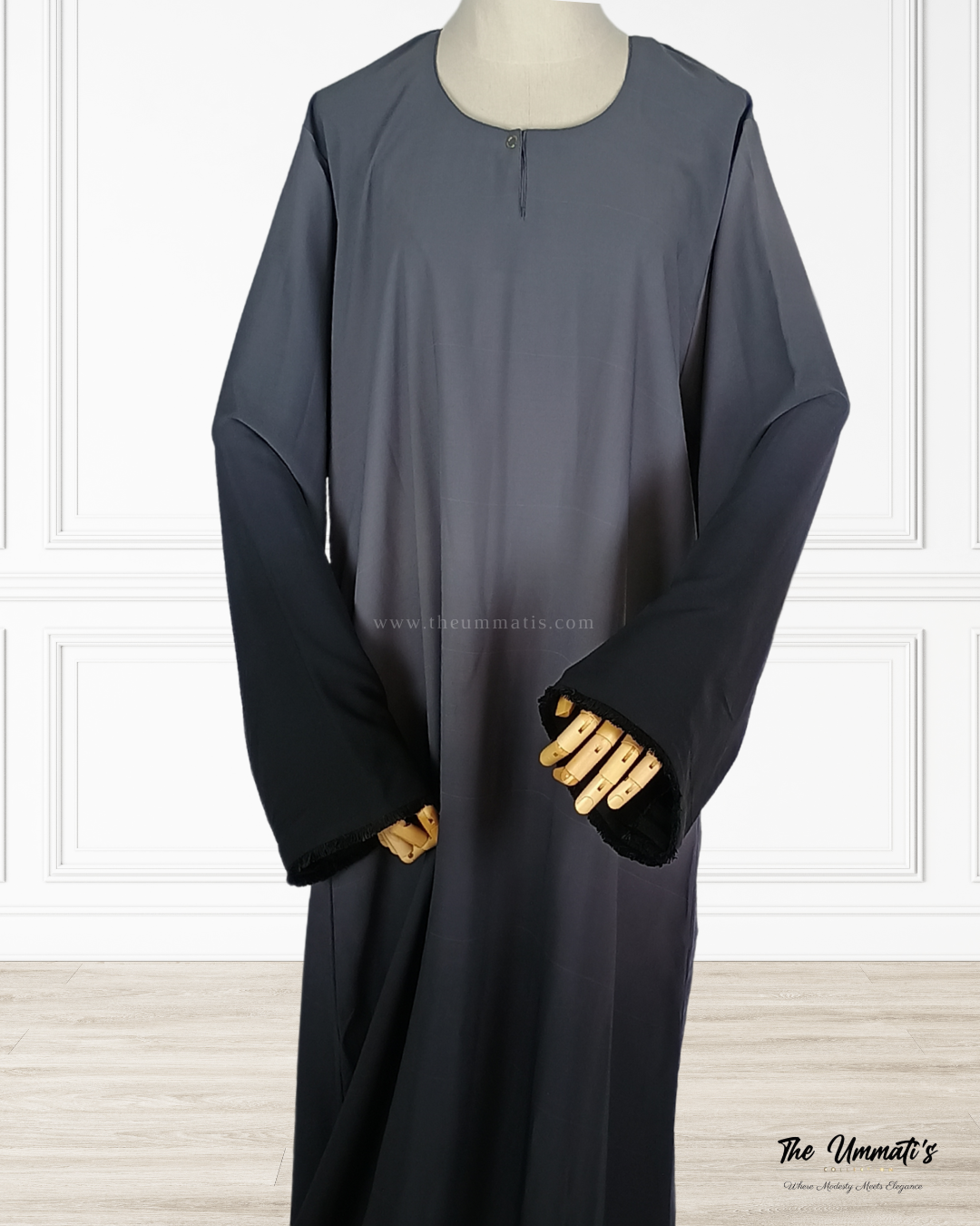Ombre Abaya - (Charcoal Fade)