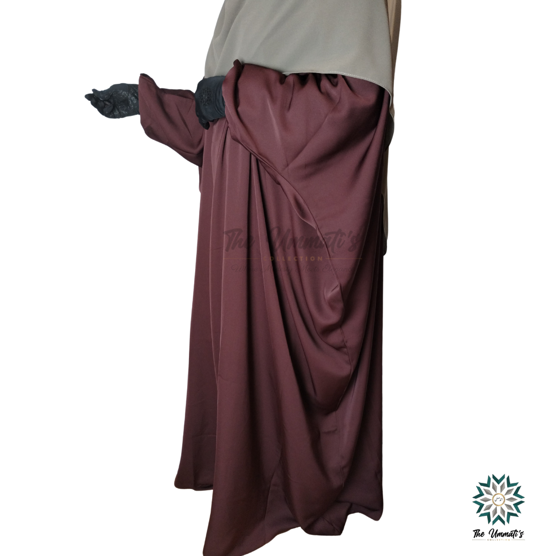 Bisht Abaya - Burgundy