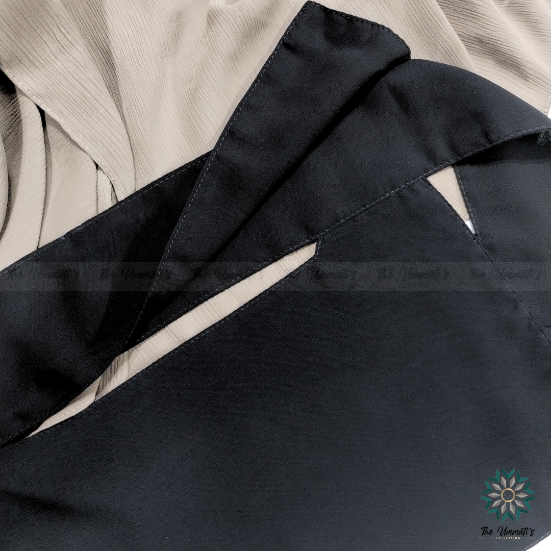 Single Layer Niqab No Pinch - Black
