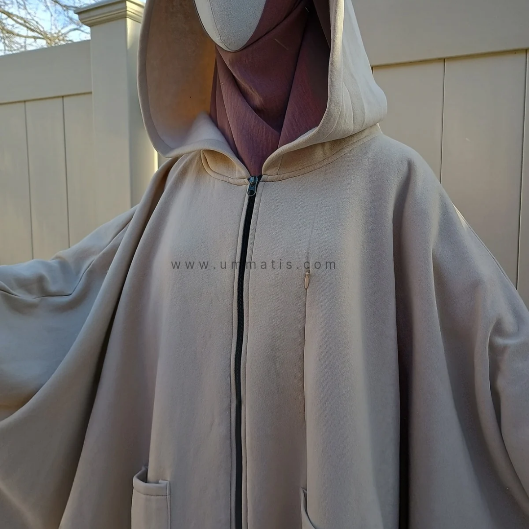 Haya Poncho - Beige Gray