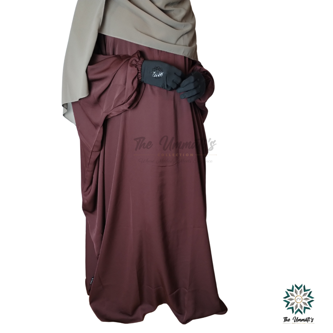 Bisht Abaya - Burgundy