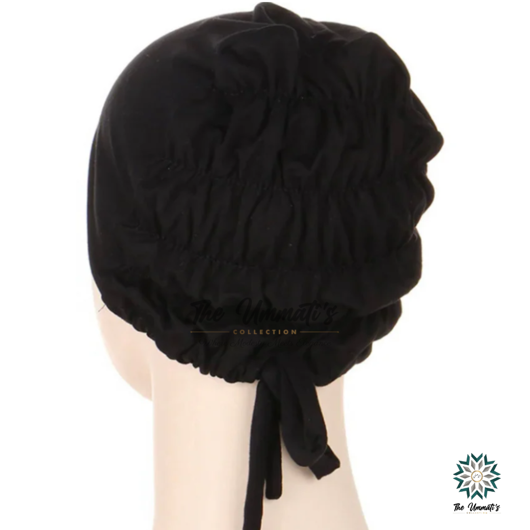 Mesh Tie back Hijab Undercap - Black