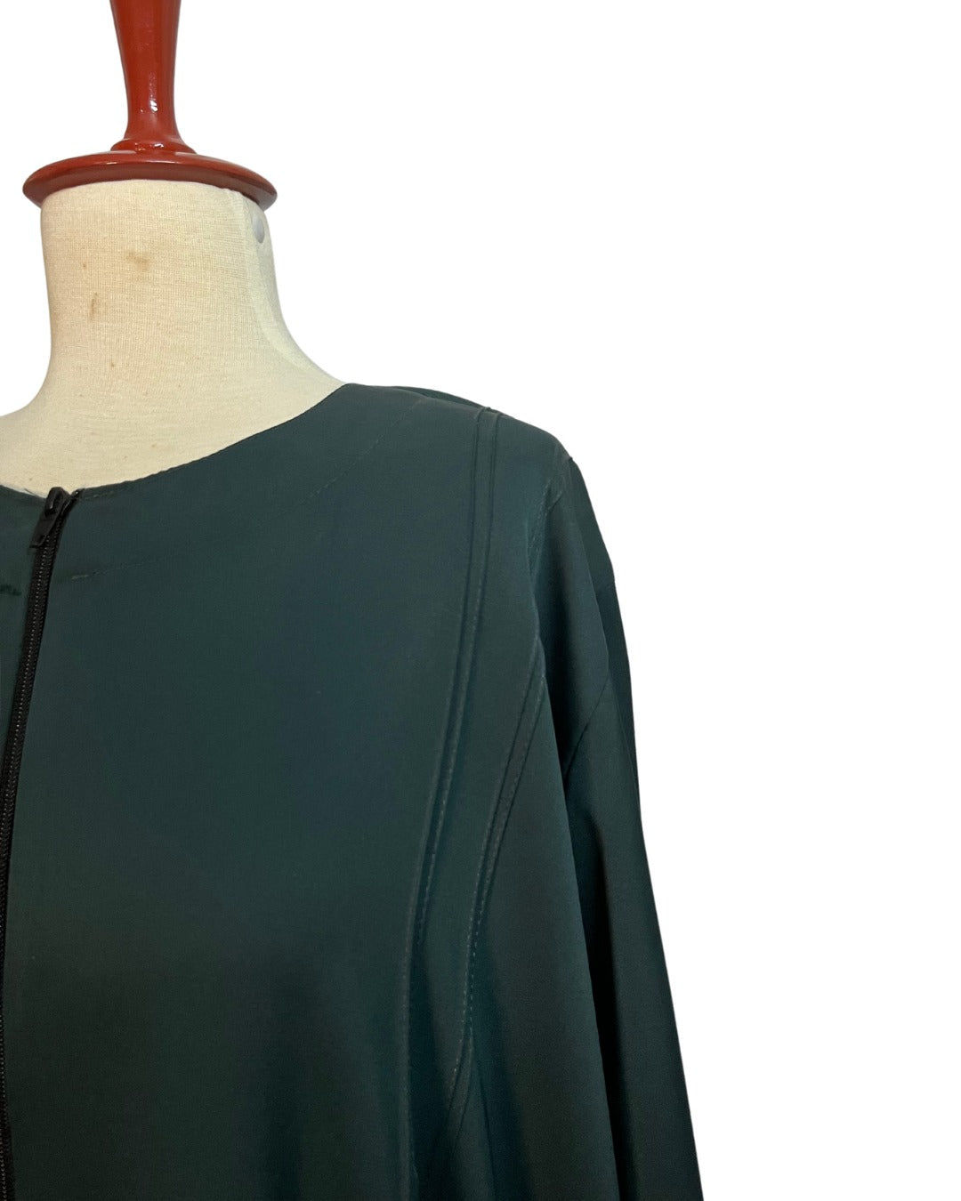 Basic Zipper Abaya Forest - Size 58