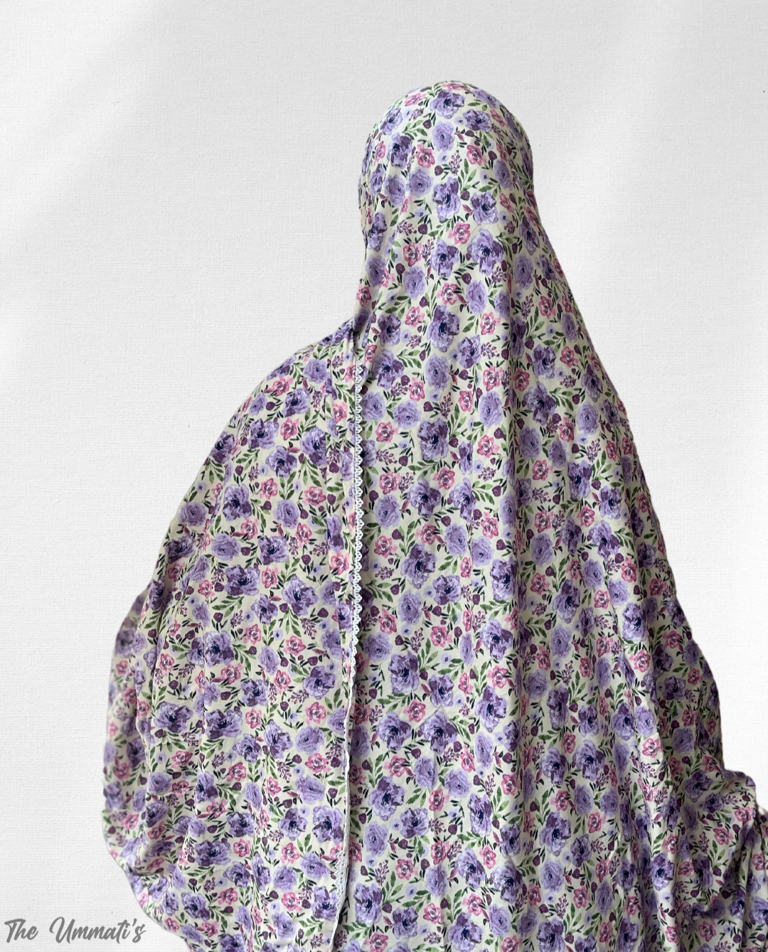 XL Prayer Hijab with Lace (Whispering Lilies)