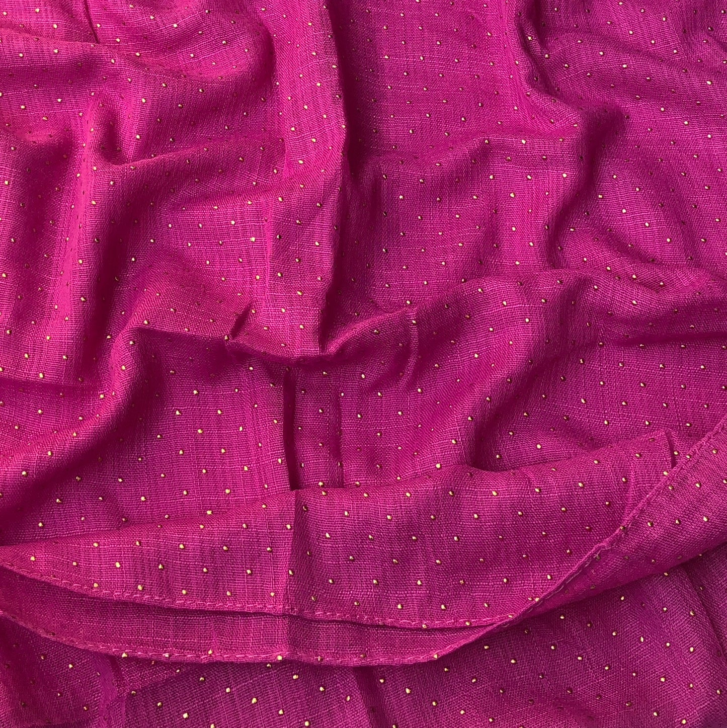 Gold Dotted Hijab - Fuschia