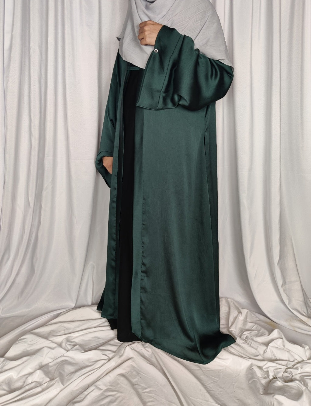 Luxury Silk Coat- (Emerald)