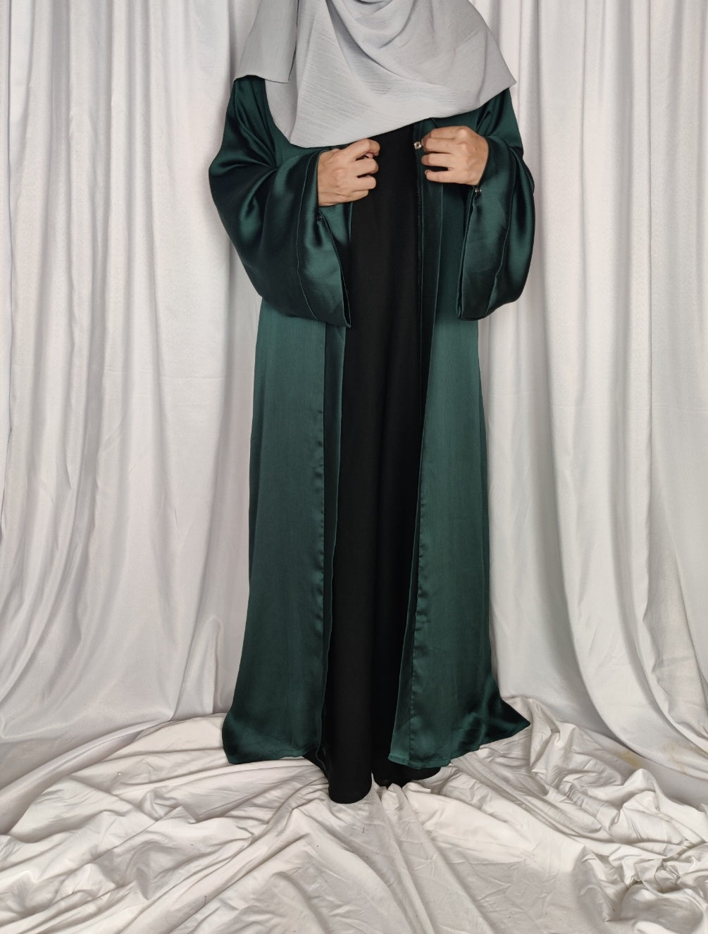 Luxury Silk Coat- (Emerald)