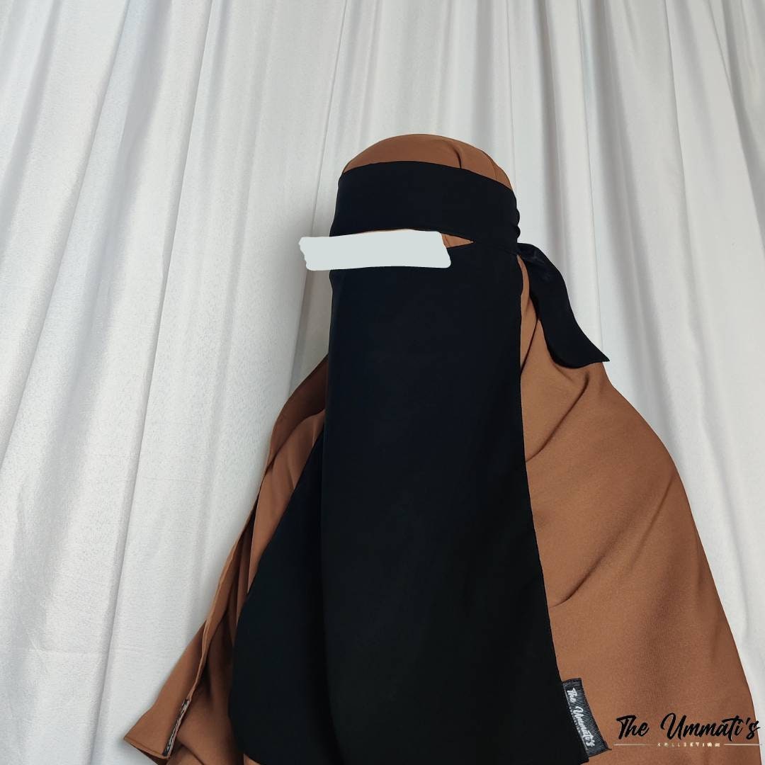 Long Single layer Niqab (Pinch) - Black