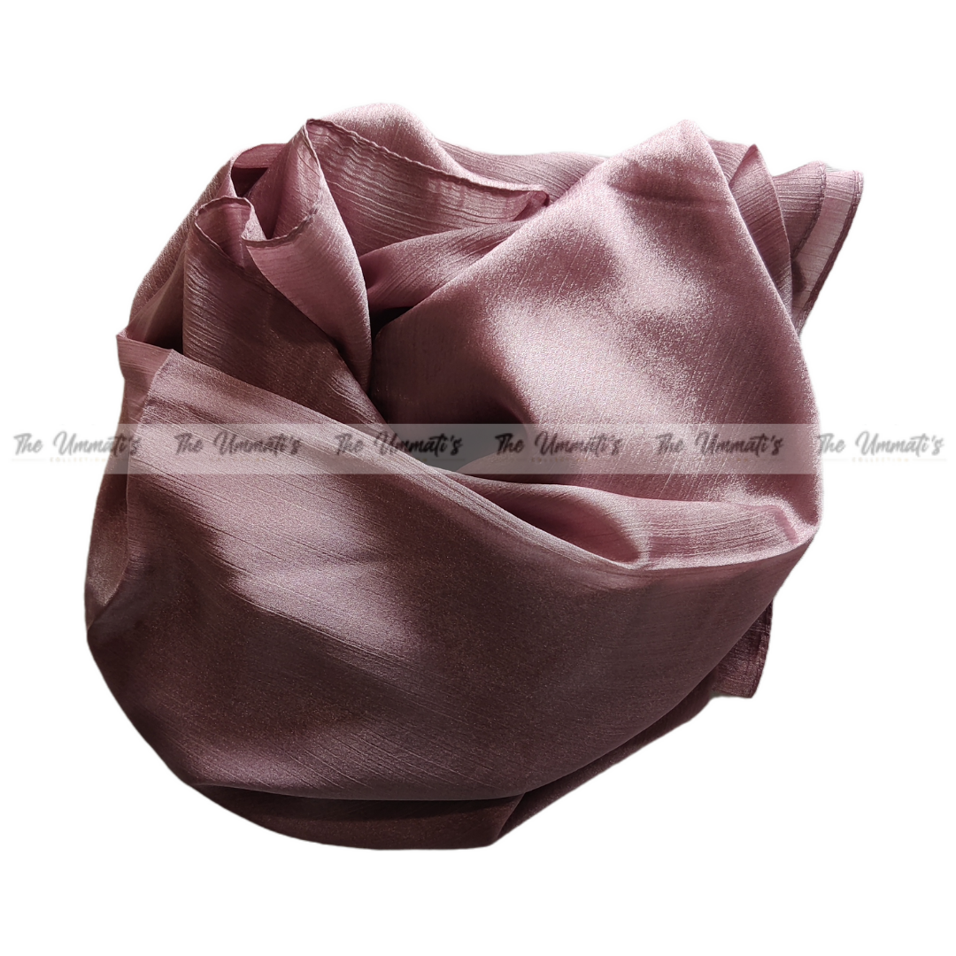 Crinkle Silk Hijab ( Rose Gold)