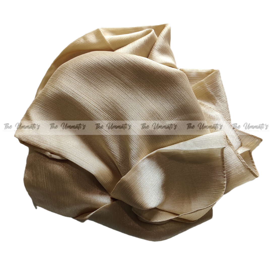 Crinkle Silk Hijab ( Sheen Gold )