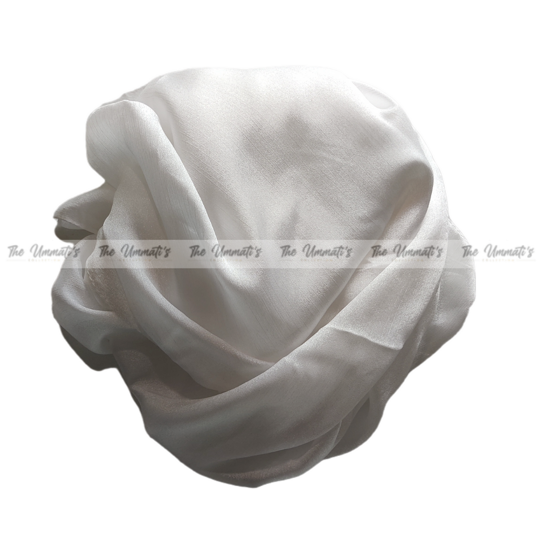 Crinkle Silk Hijab ( White)
