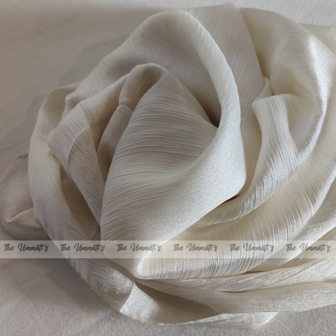 Crinkle Silk Hijab ( Cream)