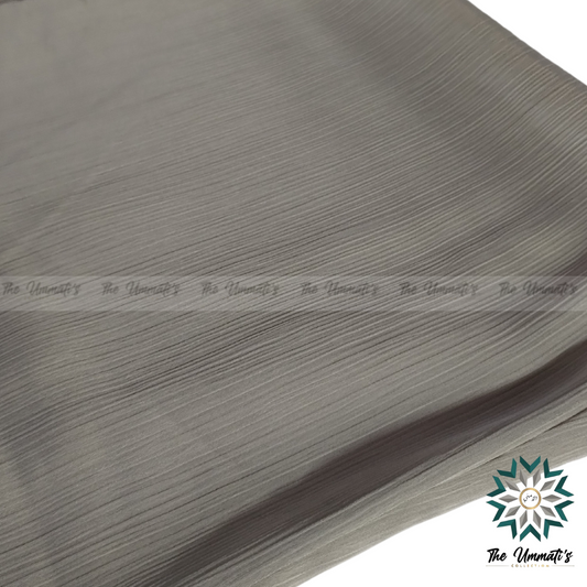 Textured Satin Hijab - Pearl Silver