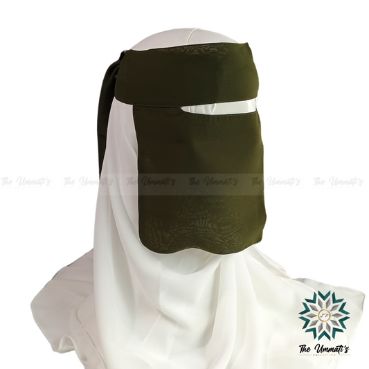 Short Single Layer Niqab No Pinch - Colored