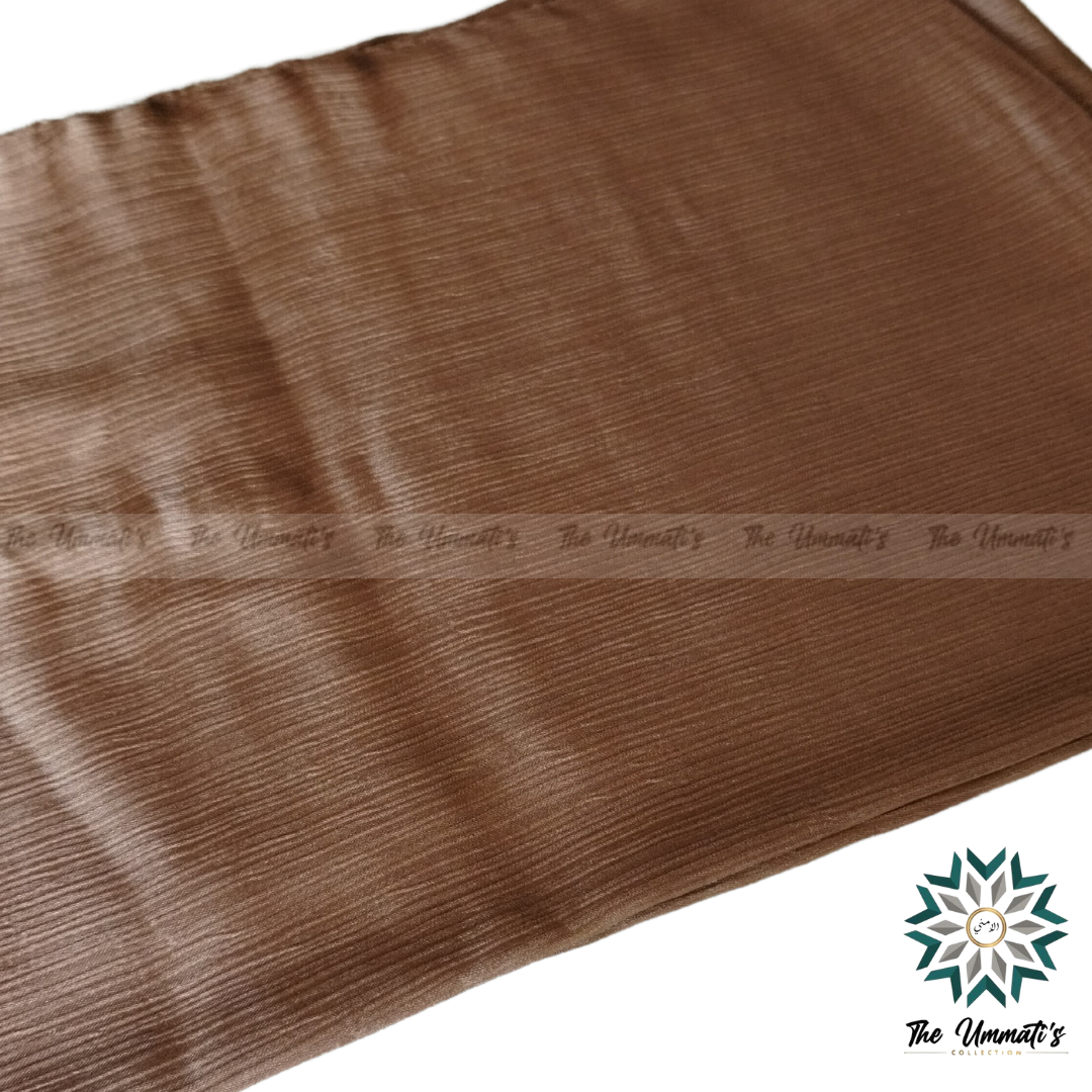 Textured Satin Hijab - Copper Gold