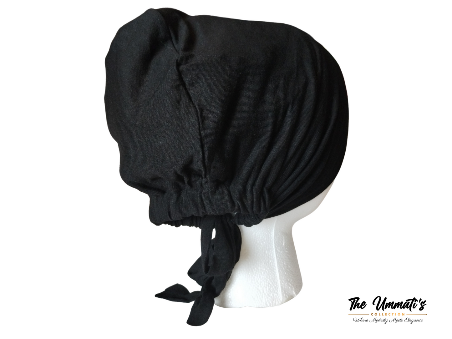 Satin Lined Hijab Undercap - Black