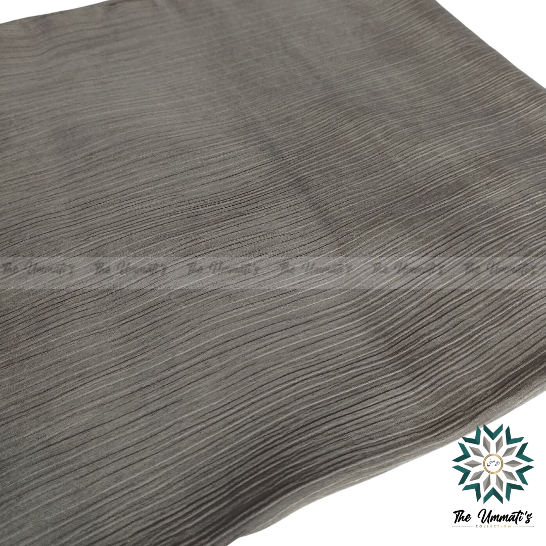 Textured Satin Hijab - Silver Gray