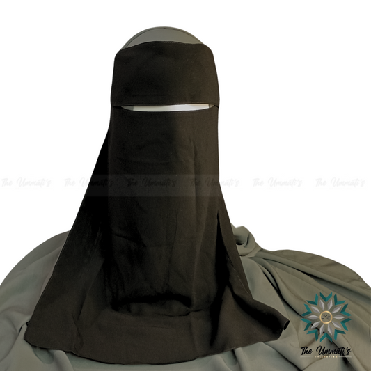 Flap Single Layer Niqab - Black