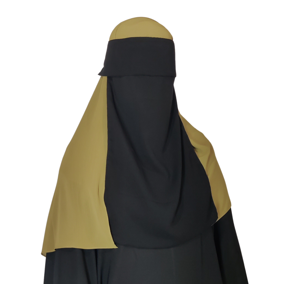 Flap Single Layer Niqab - Black