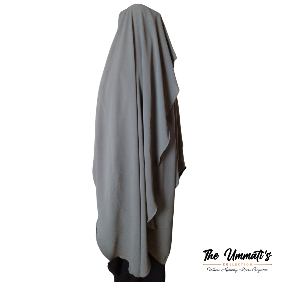XL Two Layer Niqab - Gray