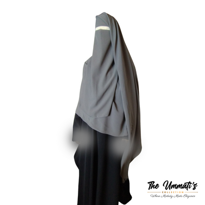 XL Two Layer Niqab - Gray