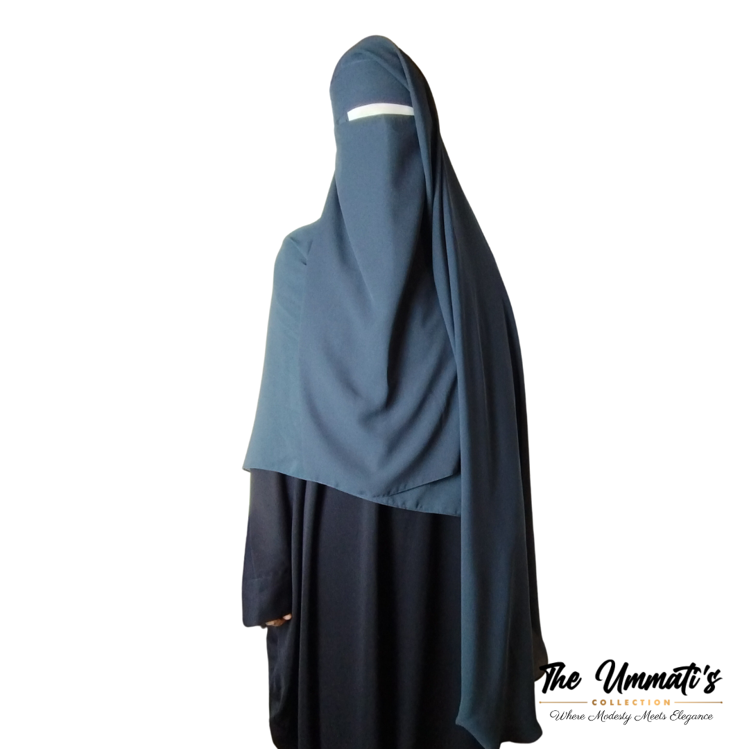 XL Two Layer Niqab - Teal