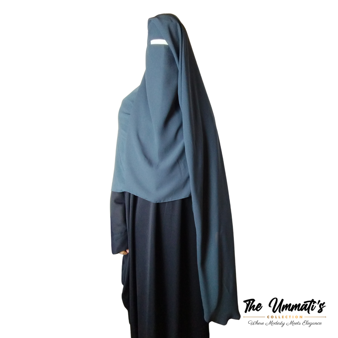 XL Two Layer Niqab - Teal