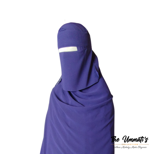 Short Single Layer Niqab (No Pinch) - Deep Sea