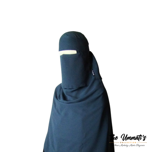 Short Single Layer Niqab (No Pinch) - Teal