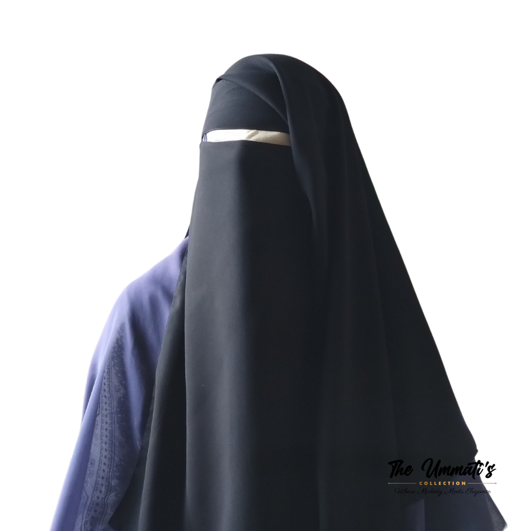 Two layer Niqab - Black