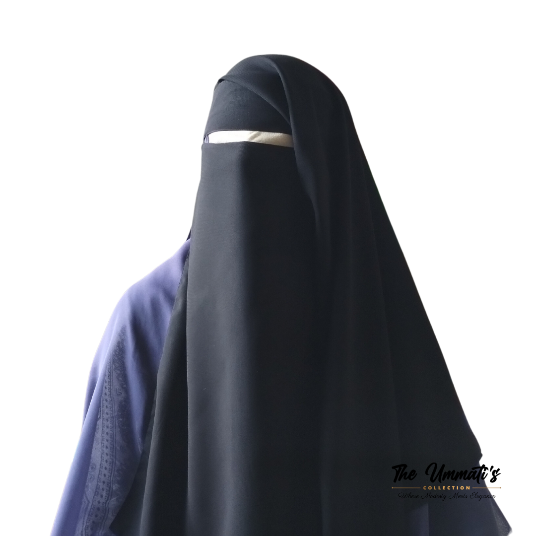 Medium Two layer Niqab - Black