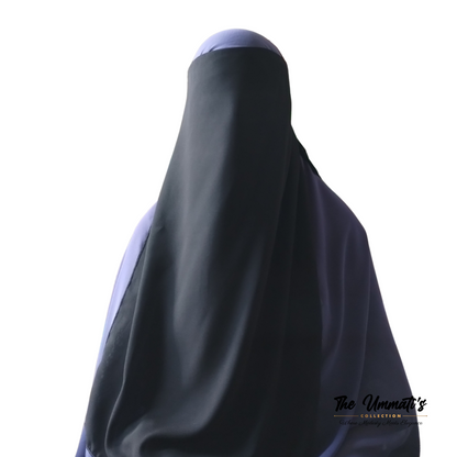 Medium Two layer Niqab - Black