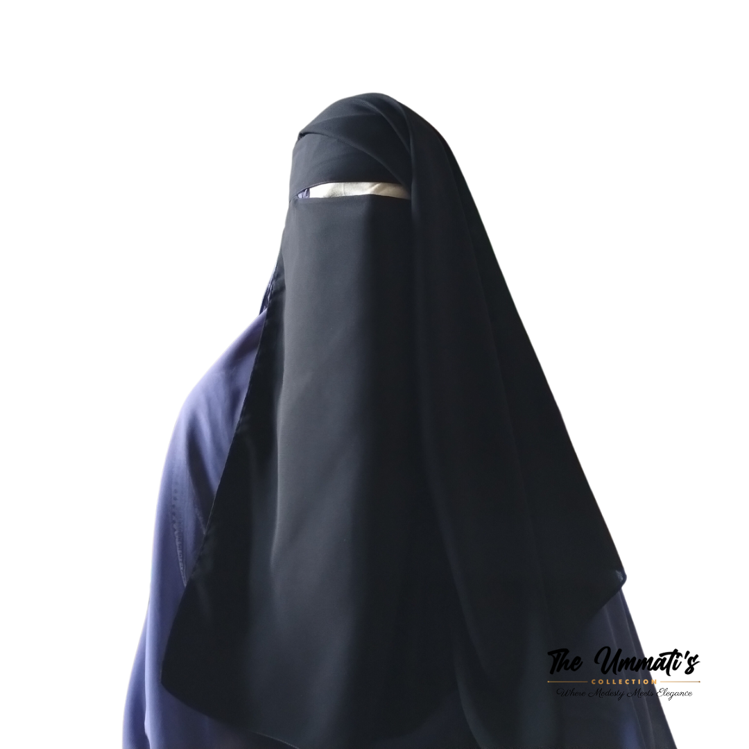 Two layer Niqab - Black